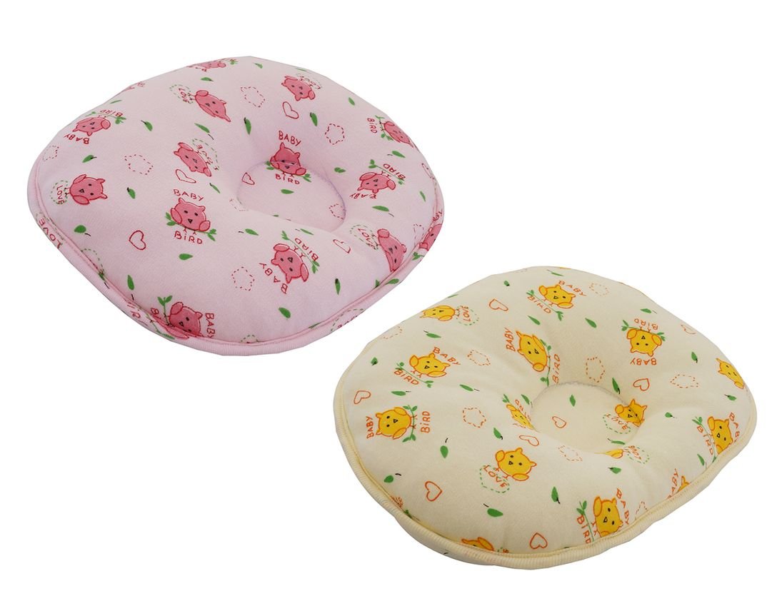 Aarushi Baby Pillows Round Shape for Infant Soft Sleep Pillows Pack of 2 Radom Color and Print