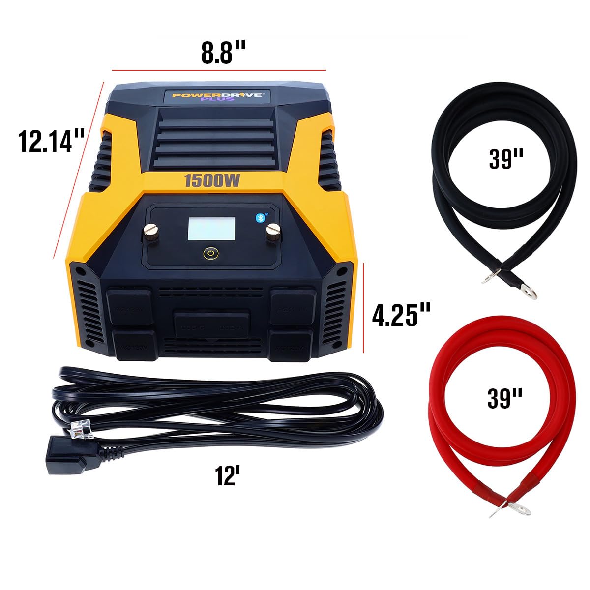 PowerDrive Plus PWD1500P 1500 Watt Power Inverter with Bluetooth(R) Wireless Technology and Remote Control