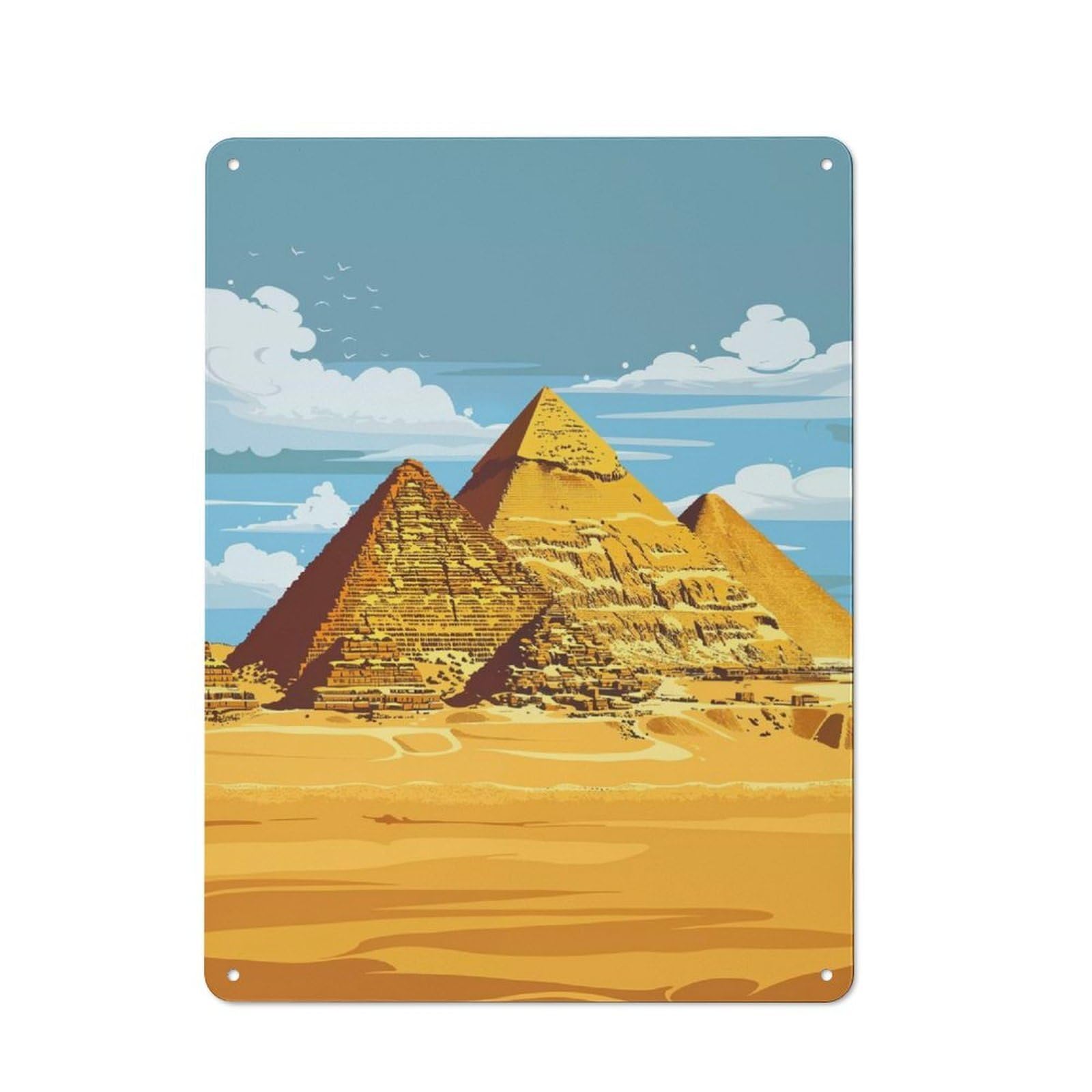Junmoney Pyramids Of Giza Vintage Tin Sign 40X30cm For Guest Room Or Hallway, Suited To Home Decor Collectors