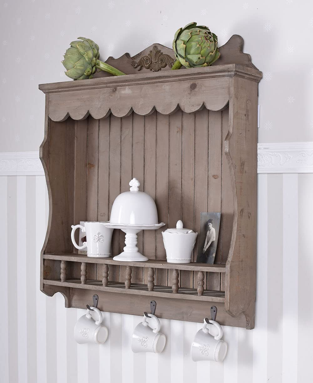 Vintage Küchenregal Tellerboard Tellerregal Shabby Chic Wandregal Antikstil AWC007 Palazzo Exklusiv Küche, Haushalt & Wohnen