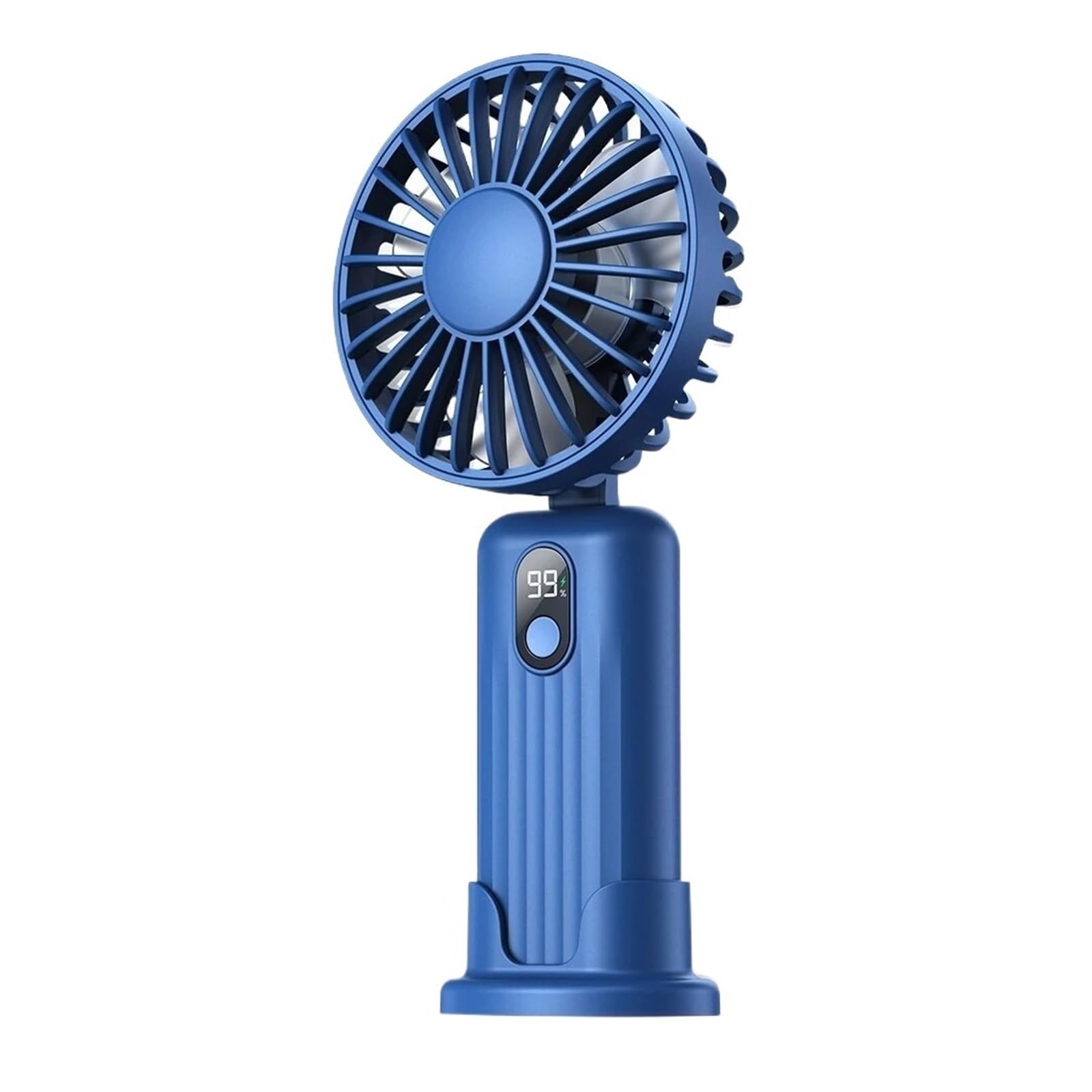 XJBTBA Ventilador portátil Mini Ventilador portátil USB Recargable Mano Cuello Ventilador 3 en 1 Ventilador eléctrico Personal Ventiladores de pie para habitación Camping Plegable (Azul 5000 mAh)
