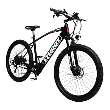 Prince Enterprises Electric Bicycle Mountain Bike Cycles with 7 Speed Shimano Gears (27.5 Inch Wheel) Dual Disk Brakes Cycle 250v Hub Motar 5.5 Ah Battery Max Range 25-30km