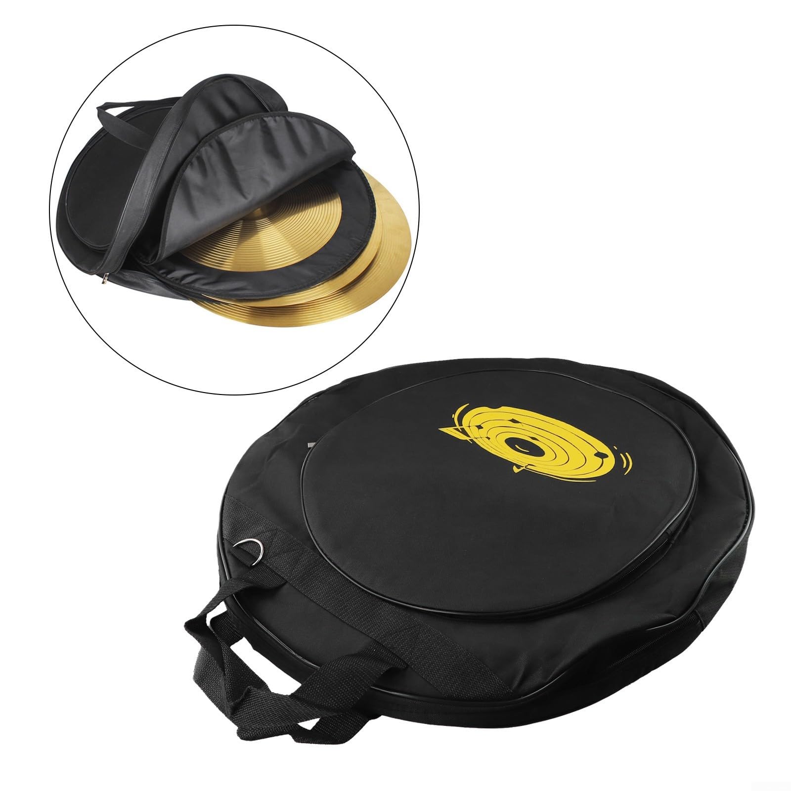Bolsa de platillos resistente para kits de batería, material impermeable con acolchado resistente a los arañazos, para fácil transporte con asa reforzada y cremallera de metal