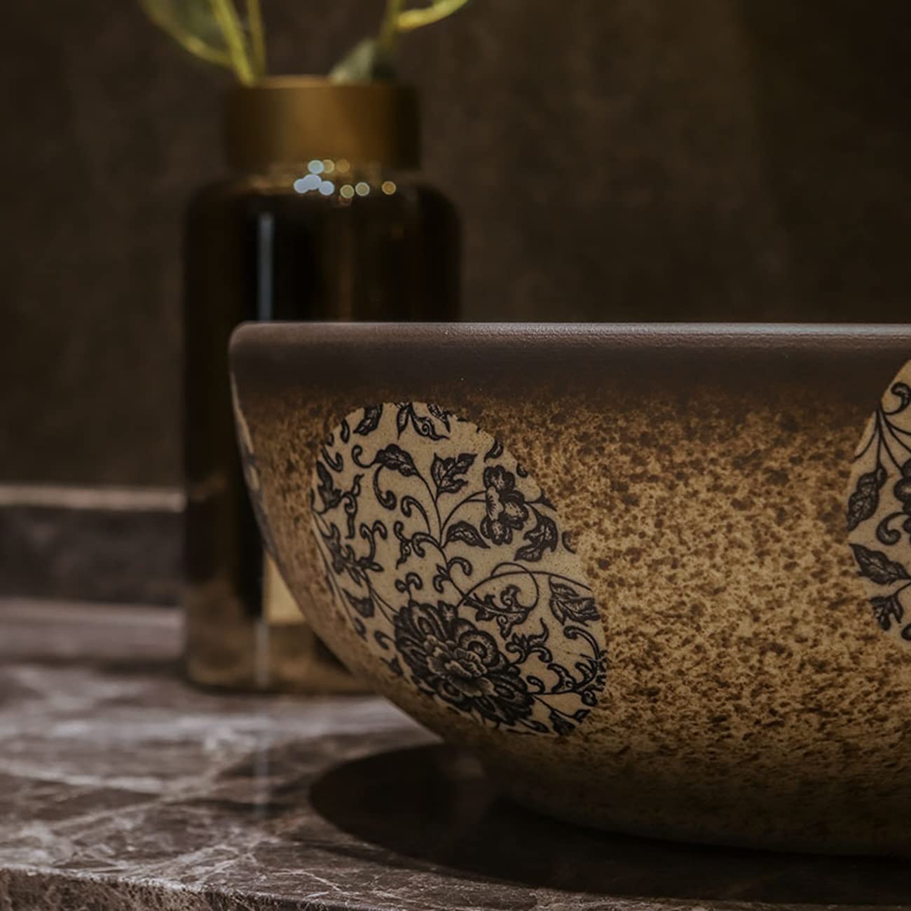Okrągła Umywalka Porcelanowa Nablatowa, Ceramiczna Umywalka Nablatowa, Artystyczna Umywalka Łazienkowa Z Misą