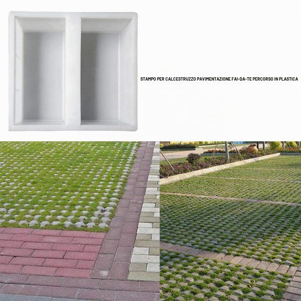 Set di 2 stampi per pavimentazione in mattoni per fai da te per calcestruzzo, corridoio, pietra, sentiero da giardino, pezzi di cortile