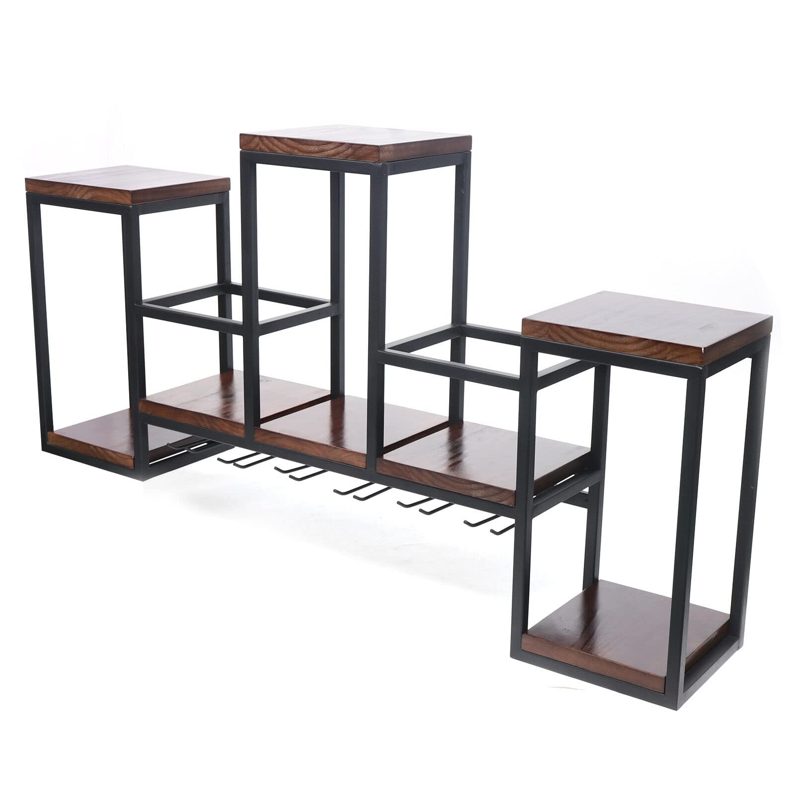 Estantería de Pared para Vino - Soporte para Botellas de Cristal y Madera
