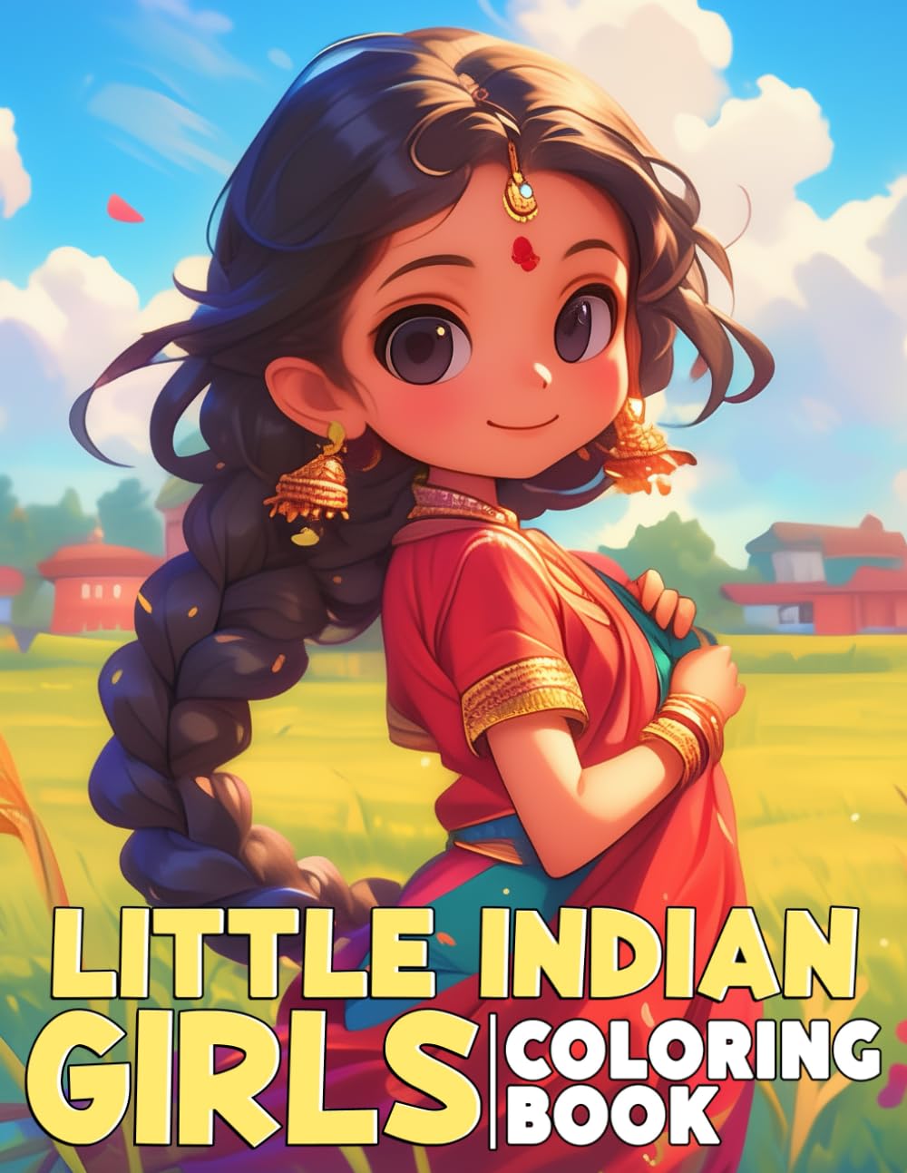 Little Indian Girls Coloring Book: Celebrate Diverse Beauty Coloring Pages with Adorable Portraits and Colorful Attire Designs for Kids & Adults to Explore