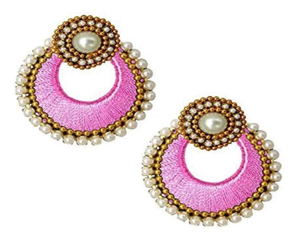 Silk Chandbali Earring with Dori