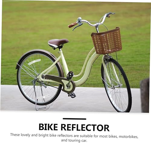 Miniatura 6 de Kisangel Reflectores de rueda de bicicleta, reflectores de bicicleta de plástico de seguridad nocturna, decoración de neumáticos de bicicleta blanca