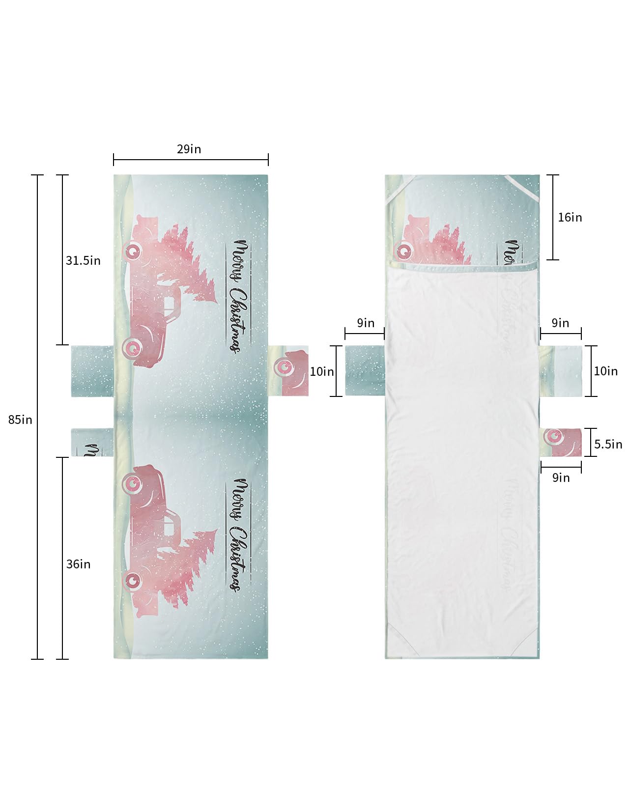 Pink Christmas Tree Truck Beach Lounge Chair Towel Cover, Soft Chaise Lounge Towel with Side Pockets Patio Pool Chairs Cover for Beach/Pool Sunbathing 29x85 Xmas Winter Snowflake Teal Ombre