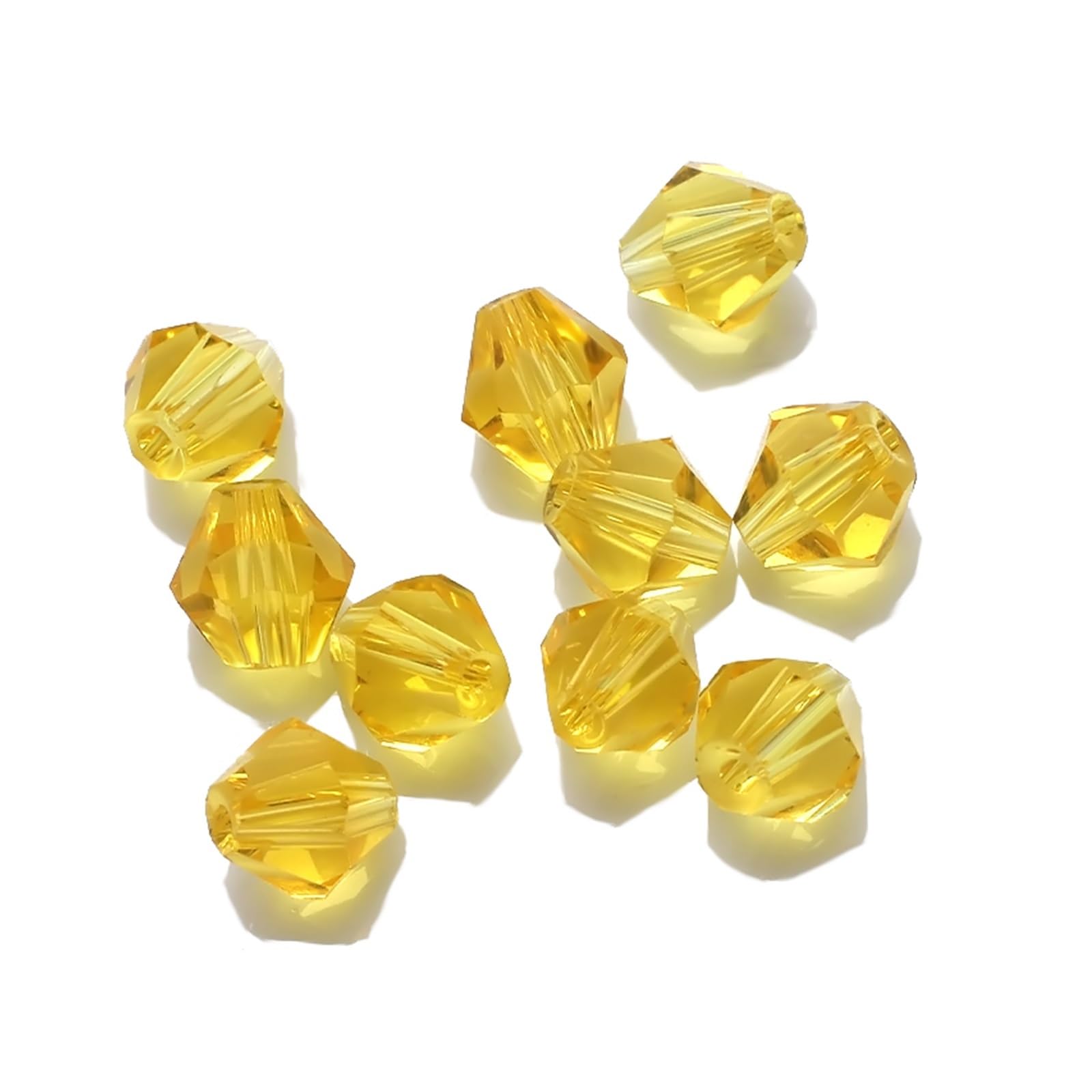 LNNXSZ Crystal Bicone Beads Set 2 3 4 6 8mm Glass Crystal Bicone Beads Black Loose Spacer Faceted Beaded For Women Diy Making Jewelry Embroidery Accessories(Yellow,4mm 240pcs)