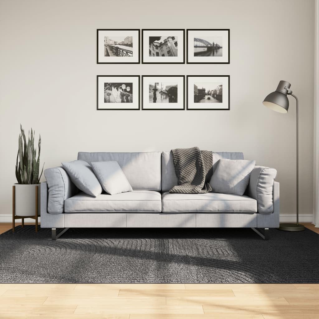 Tapis IZA Poils Courts Style scandinave Anthracite 160x230 cm,Maison & Jardin,Décorations,Tapis,6.65 kg-375430