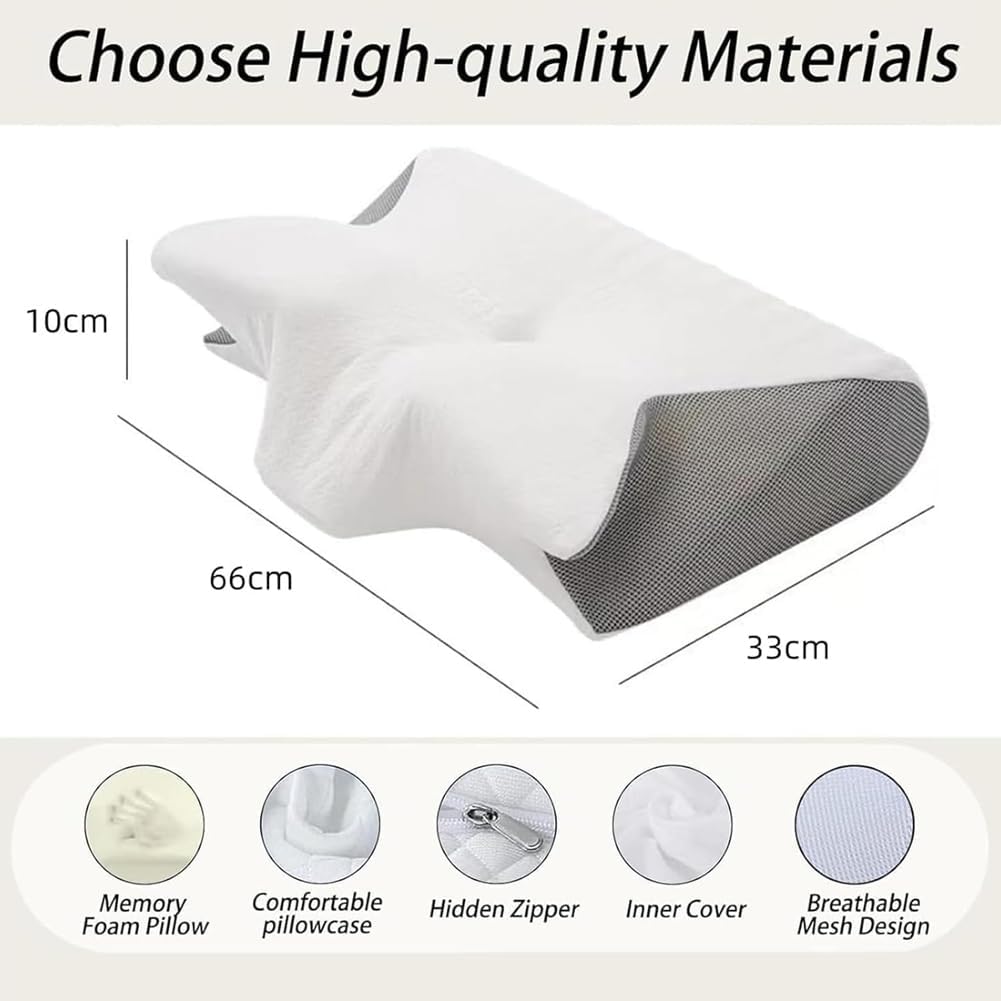 Cobio-Cobio Contour Relief Pillow, Restrelief Premium Ergonomic Pillow, Tildreams Memory Foam Neck Pillow, Ornatera Contoured Ergonomic Neck Support Pillows for Side,Back,Stomach Sleeper (Black)