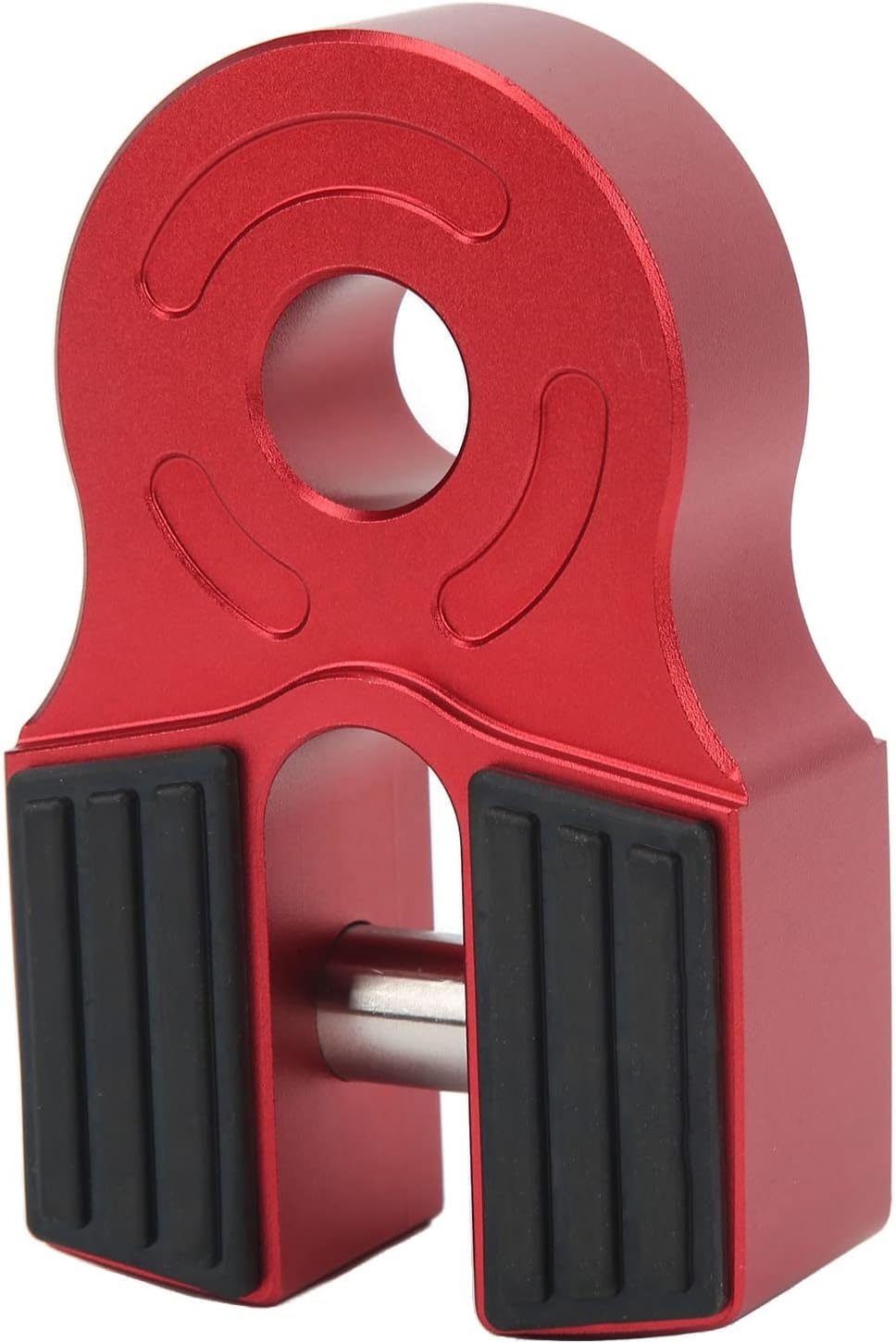 Winch Hook, Universal 30000Lbs Loading Iron Pin Rubber Winch Shackle Mount for ATV Pickup Soft Shackle D Ring(Red)