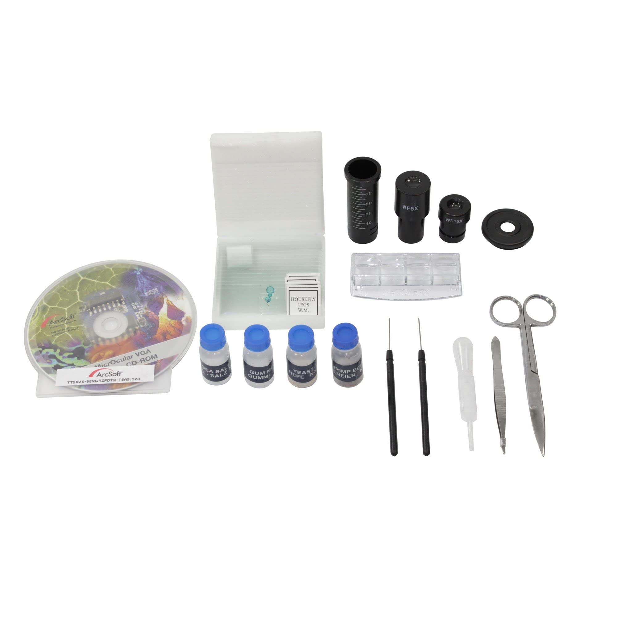 Omegon Mikroskop MonoView, MicroStar, achromat, 1280x, LED | Präzise Mikroskopie mit LED-Beleuchtung | Für Schule und Hobby | Inklusive umfangreichem Zubehör & PC Okular | Einfache Handhabung