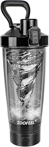 TOOFEEL Botella mezcladora eléctrica de proteínas, 20 onzas, recargable por USB, para batidos de proteínas, botella agitadora automática para
