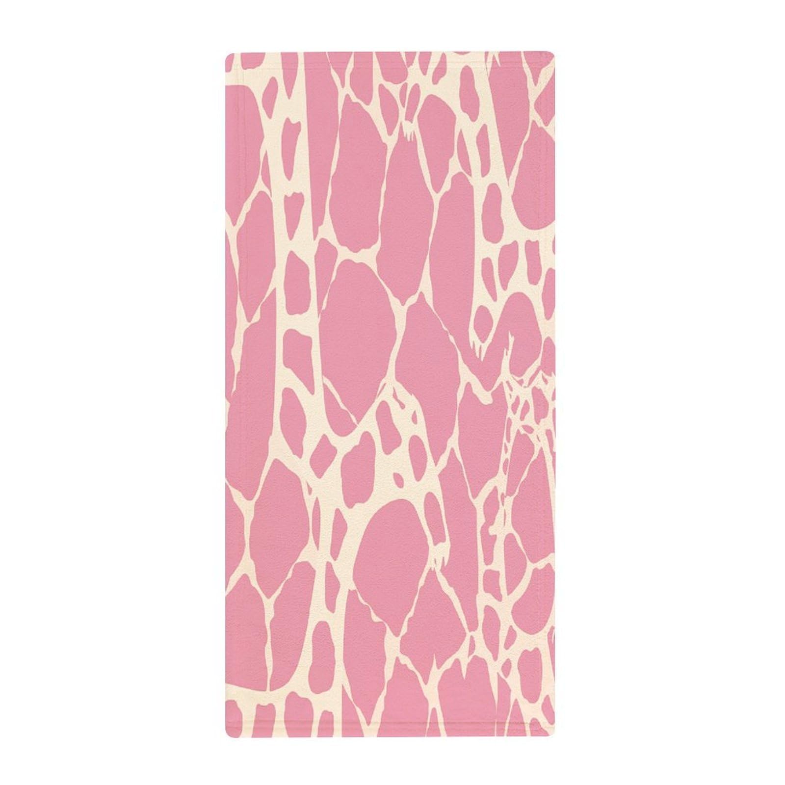 MUSM Premium Hand Towels for Bathroom Ultra Soft Printed Towels Coral Velvet Kitchen Hand Pink Giraffe Texture Towel Highly Absorbent Hotel Spa Towel Collection 13.8 X 28.7 in