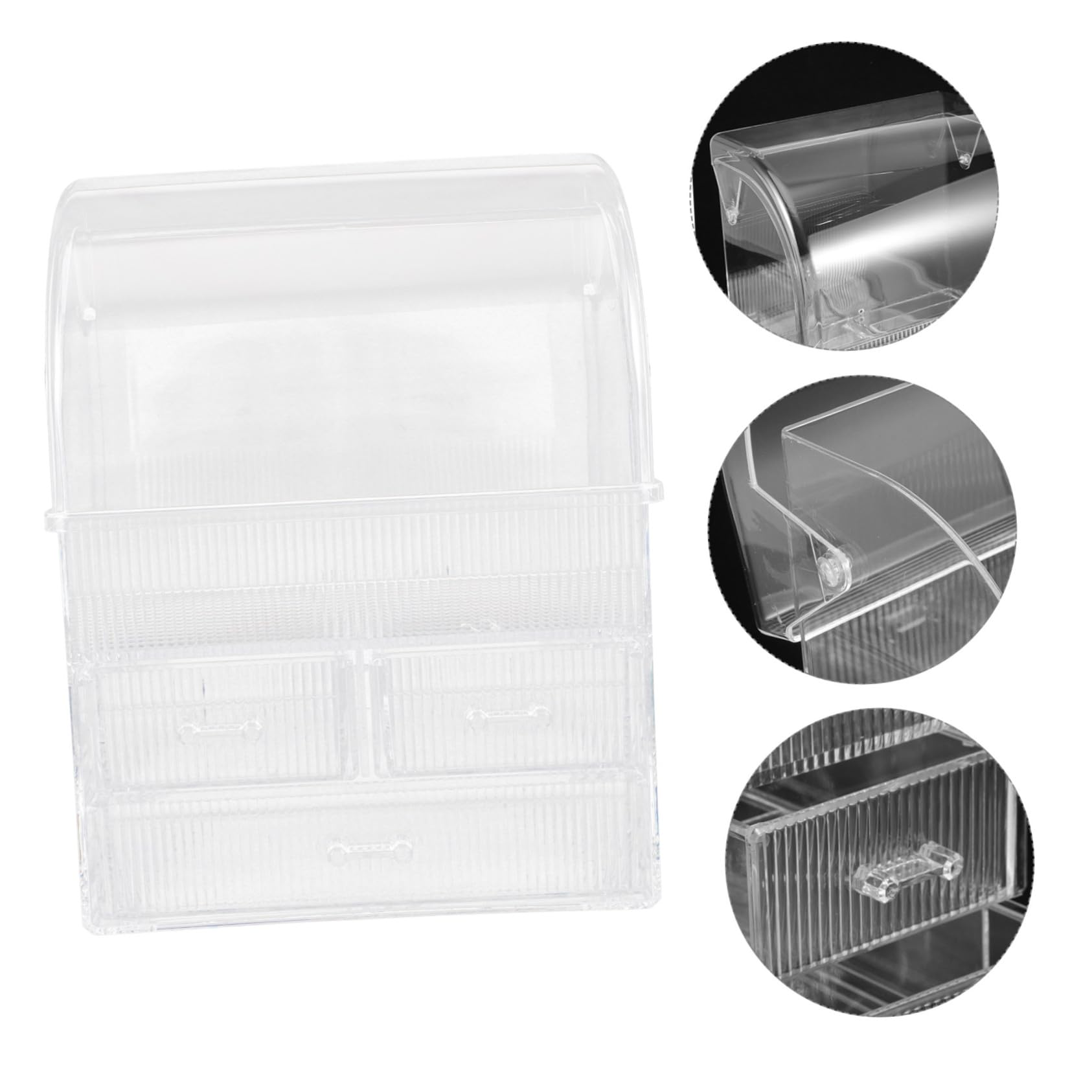 CALLARON Scatola Organizer per Cosmetici Grande in Acrilico, Porta Trucchi da Scrivania con Cassetti, Design Trasparente per Bagno e Accessori Make Up