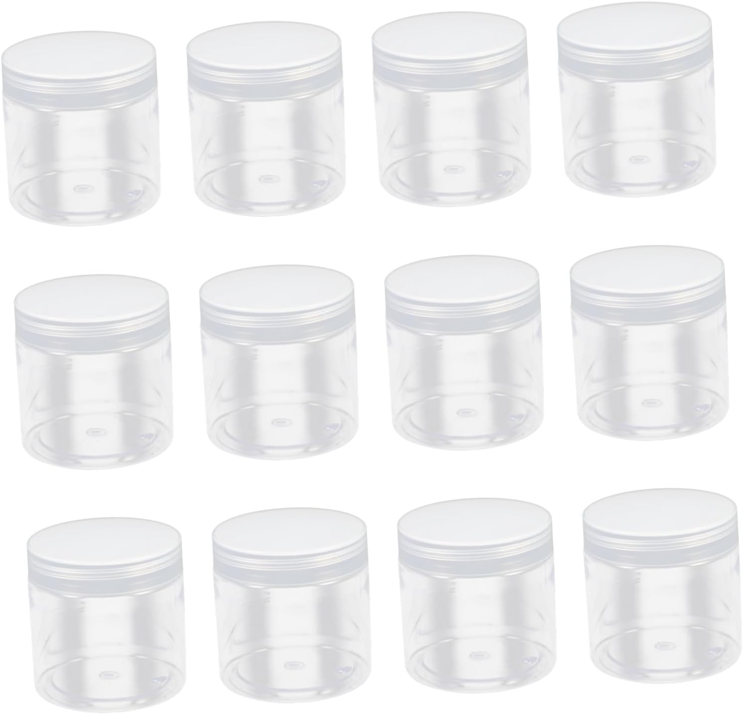 20pcs PET Sealed Plastic Food Storage Bottles for Household and Kitchen Round Wide Mouth Containers for Dried Fruits Grains Snacks and Cereal