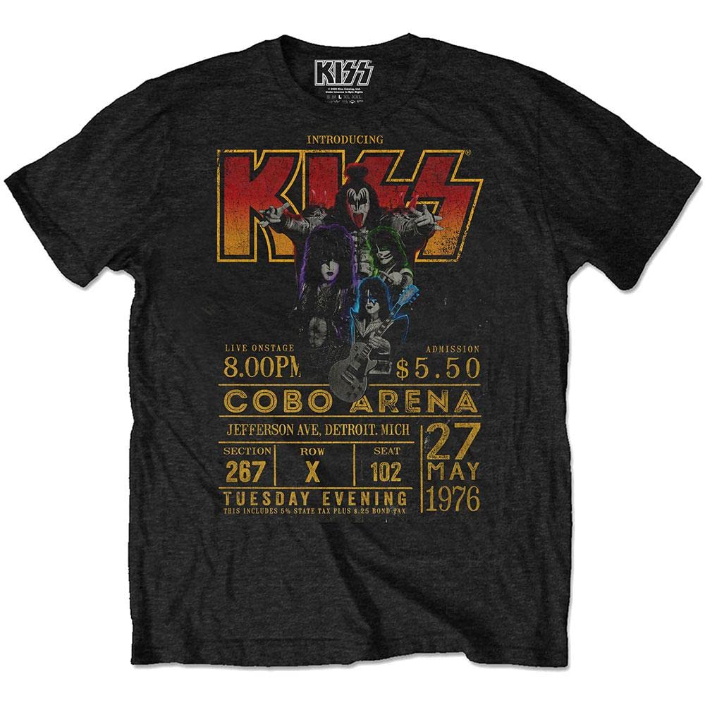 Kiss T Shirt Cobra Arena 1976 Poster Official Eco Mens Black S
