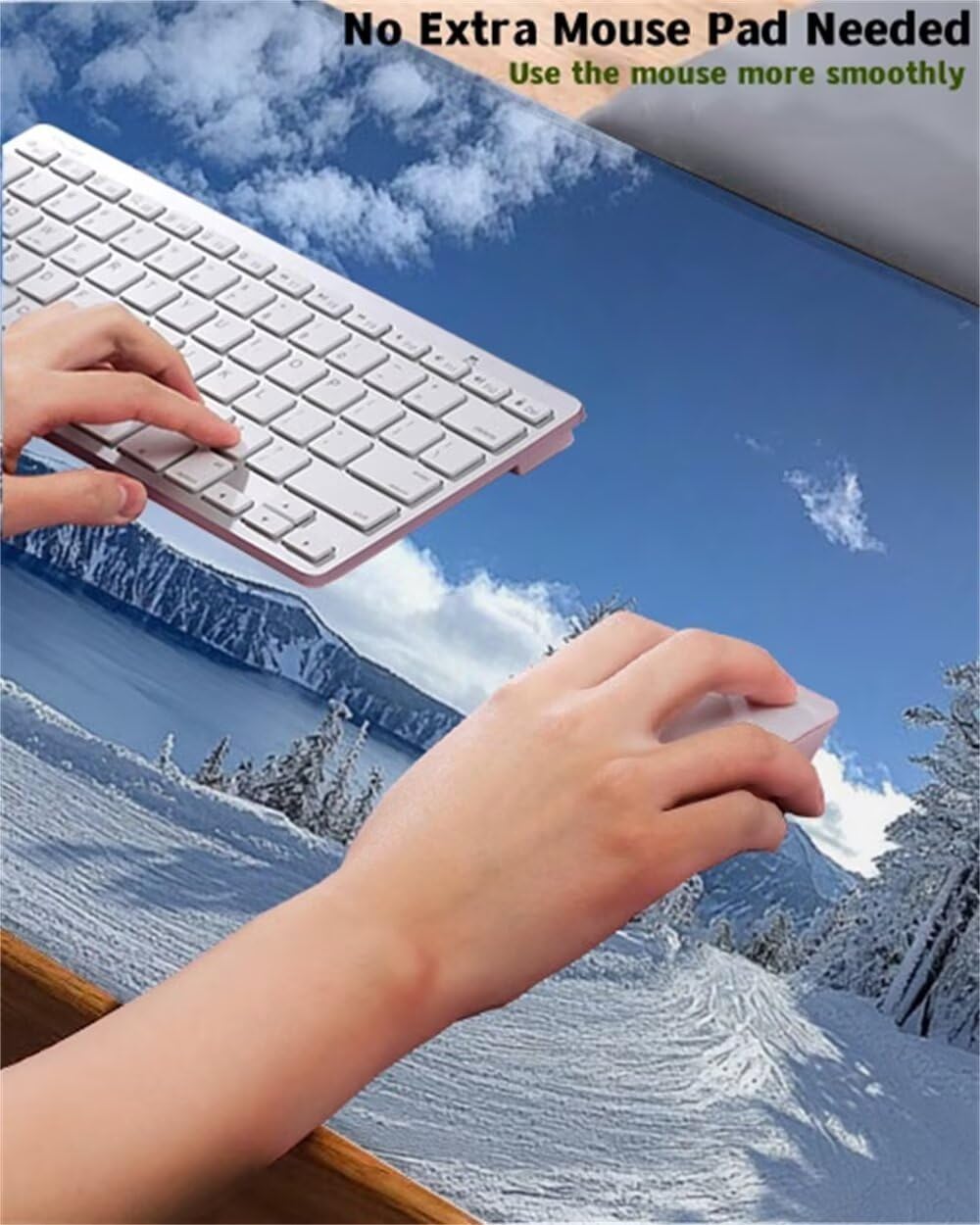 Tappetino Mouse Gaming Nevicare Tappetino Mouse Grande 1000x500x3mm, Tappeto Scrivania Cielo Mousepad Gaming Antiscivolo, Impermeabile Desk Mat, Migliora Precisione e Velocità, Accessori PC S1-297