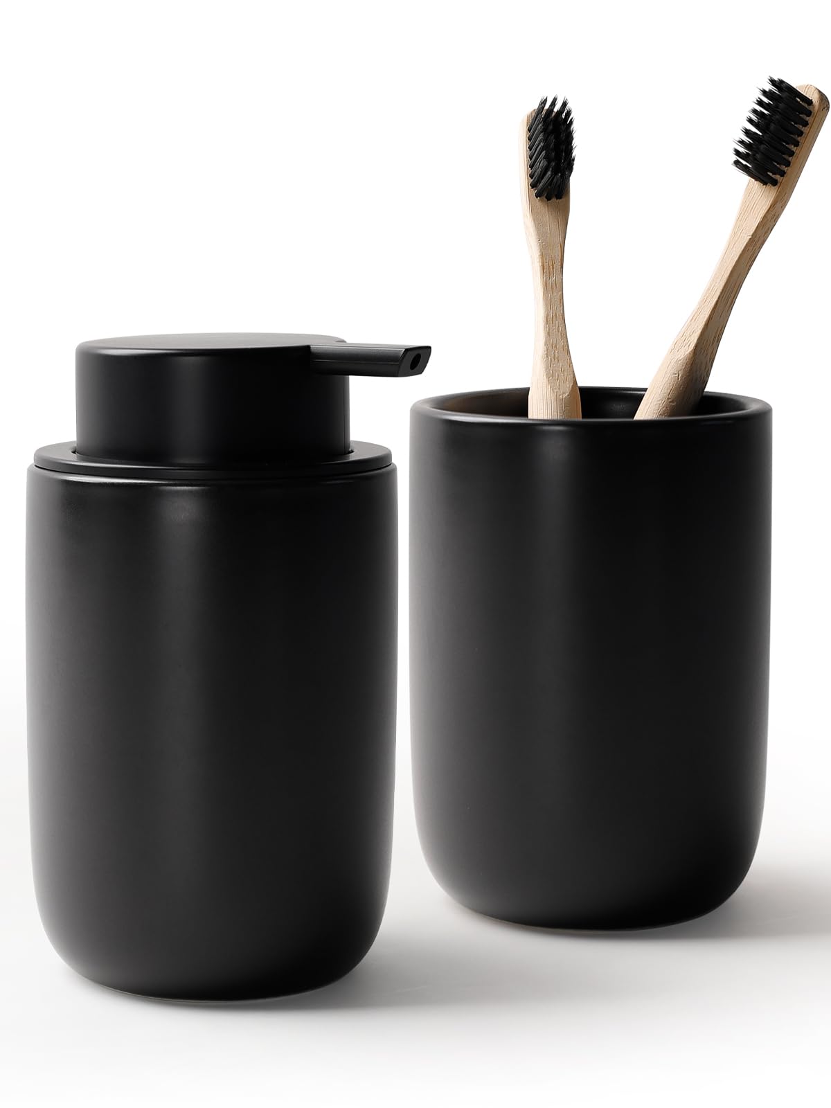Bosilunlife Soap Dispenser and Toothbrush Holder Set
