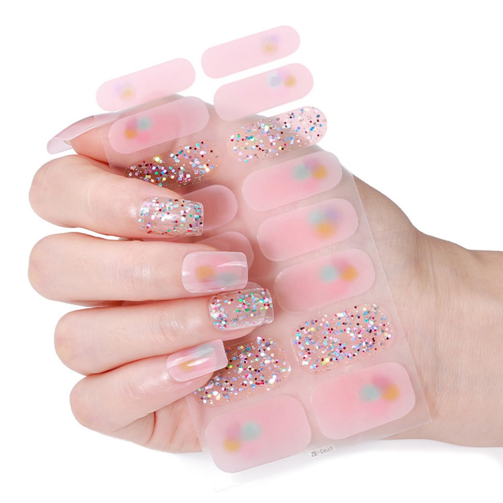 Christmas Nails Polish Sticker Waterproof Art Gels Wraps Manicure Glittering Full Wrap Christmas Polish Strips Nail Decals Glittering Art Stickers for Girl