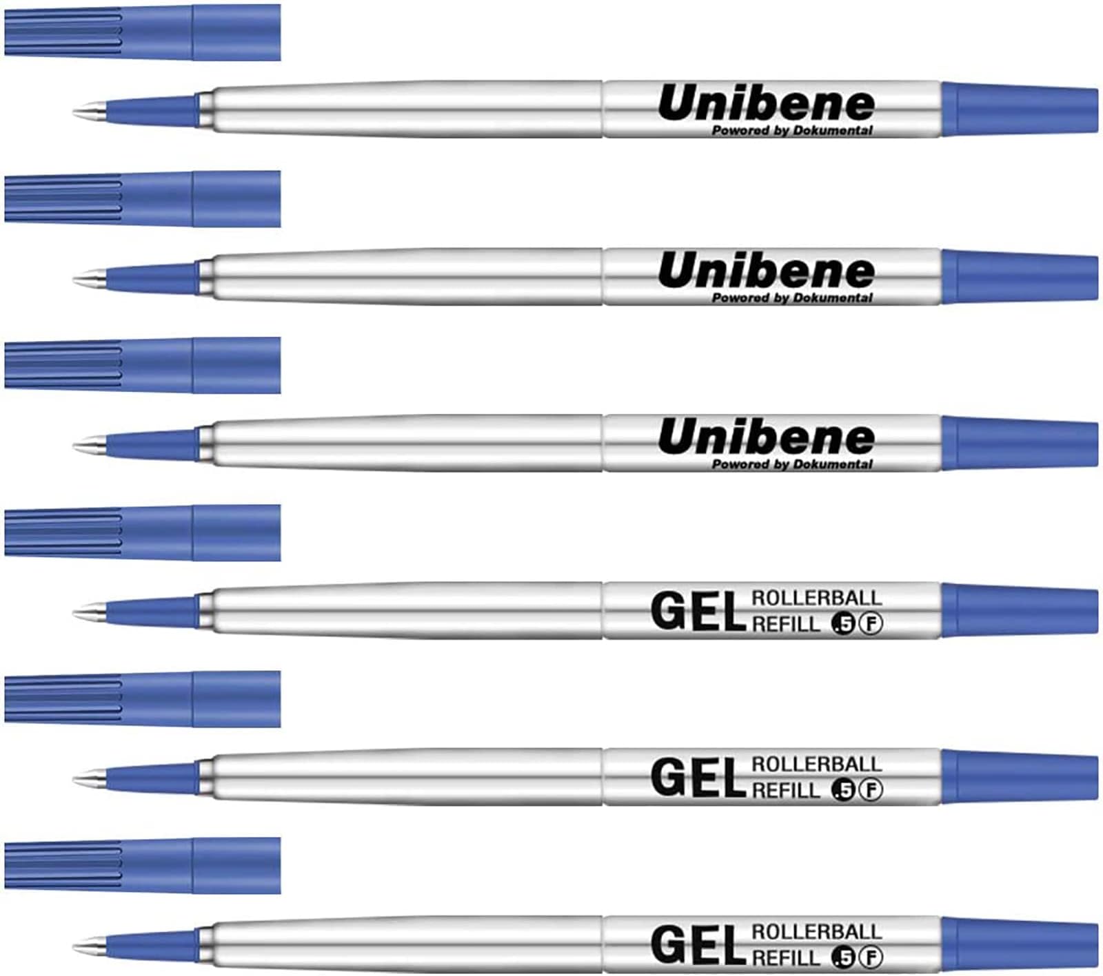 Unibene Parker Compatible Rollerball Refill 6 Pack, 0.5mm