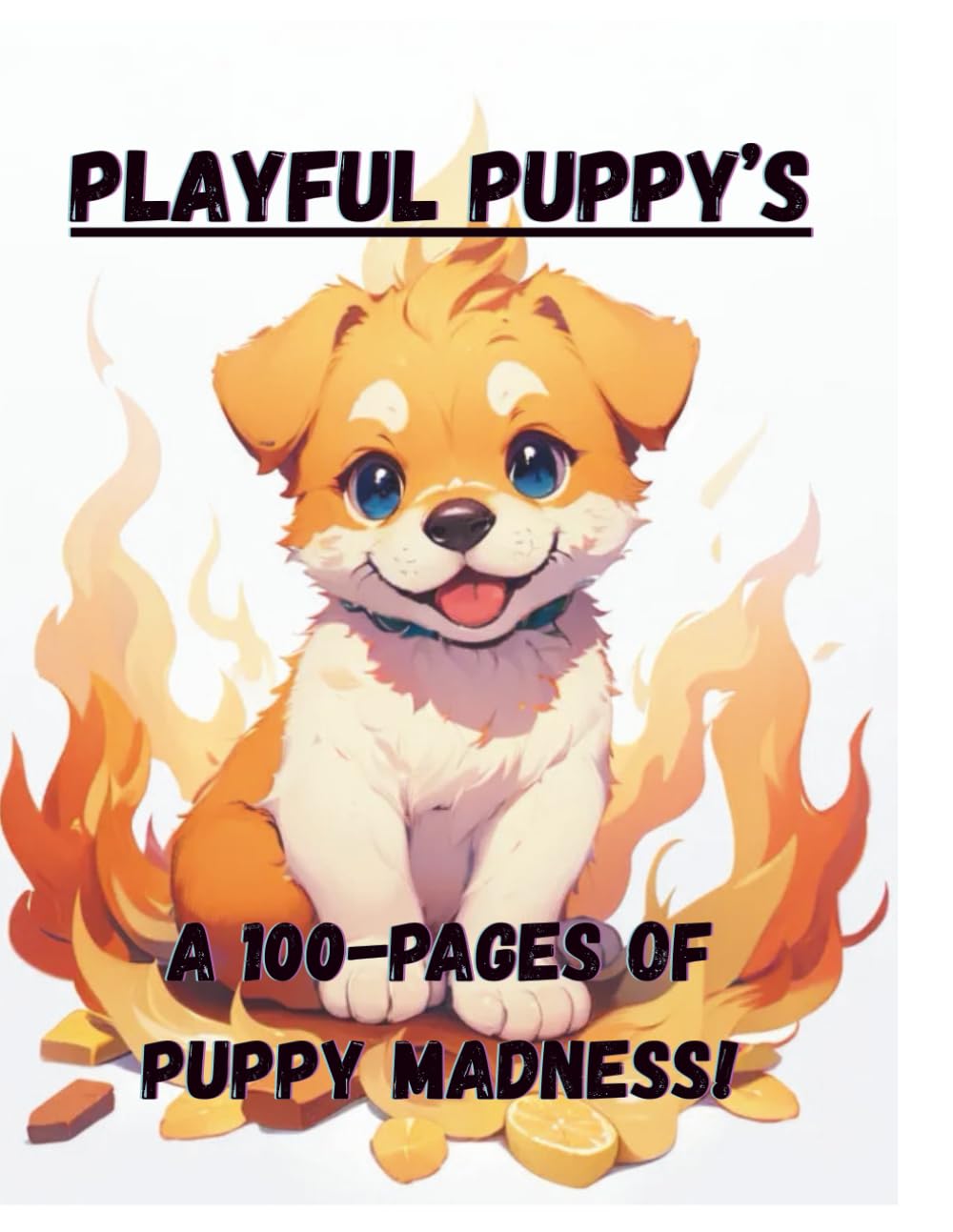 playful puppy's: 100 page coloring book! (fun coloring books)