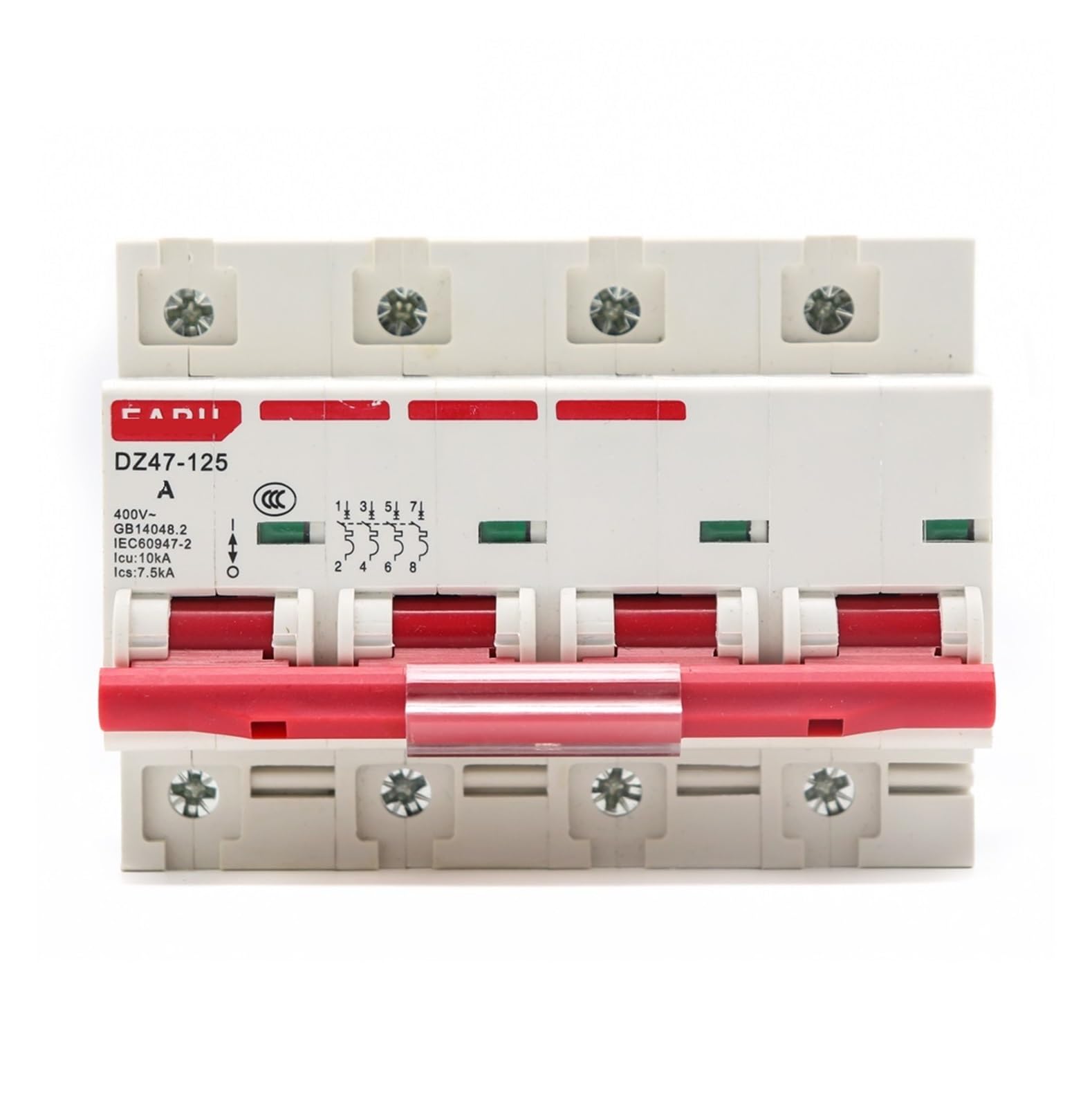 CHULKJFX DZ47 400V 4P 3-125A C Type Miniature Circuit Breaker Short Overload Protector 35mm DIN Rail mounting