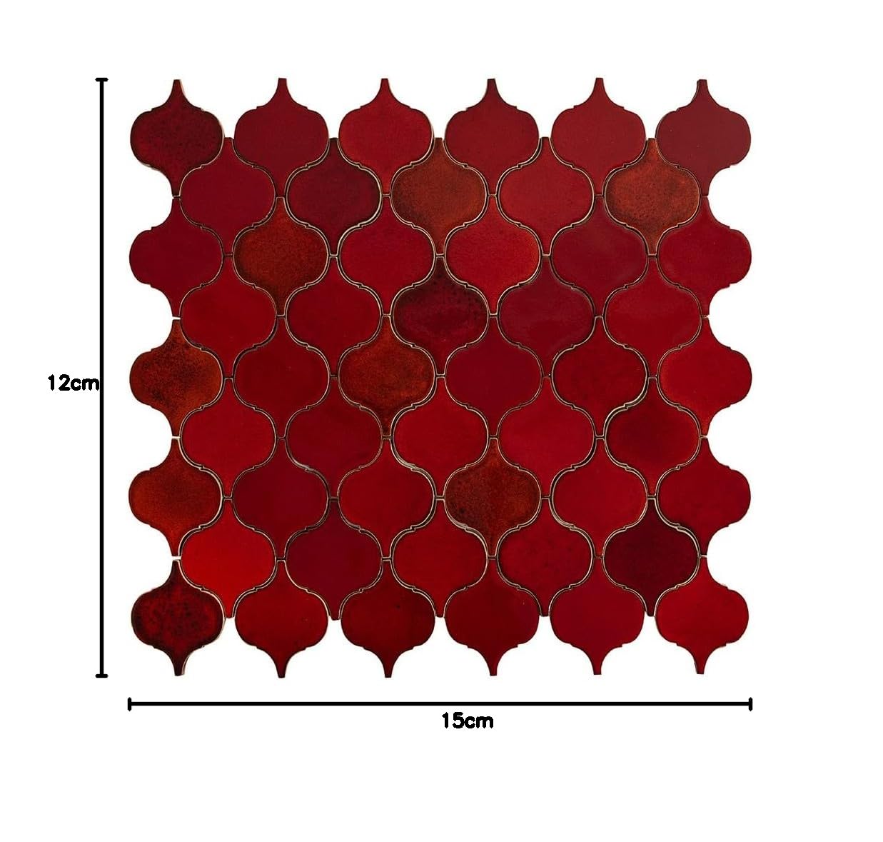 Azulejos cerámicos hechos a mano Arabesque de lava refrescante – Azulejos de mosaico arabesque para cocina, pared posterior de cocina y baño | Un juego de azulejos de pared de cocina – 31 azulejos de