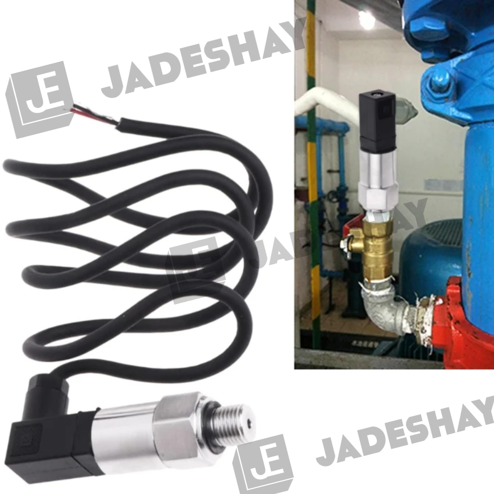 Jadeshay Trasduttore di Pressione,4-20mA Uscita Sensore Trasduttore Trasmettitore Pressione Silicio G1/4" Sensore di Pressione Trasmettitore per Olio Combustibile Gasolio Aria Acqua,Pressione 0-1MPA