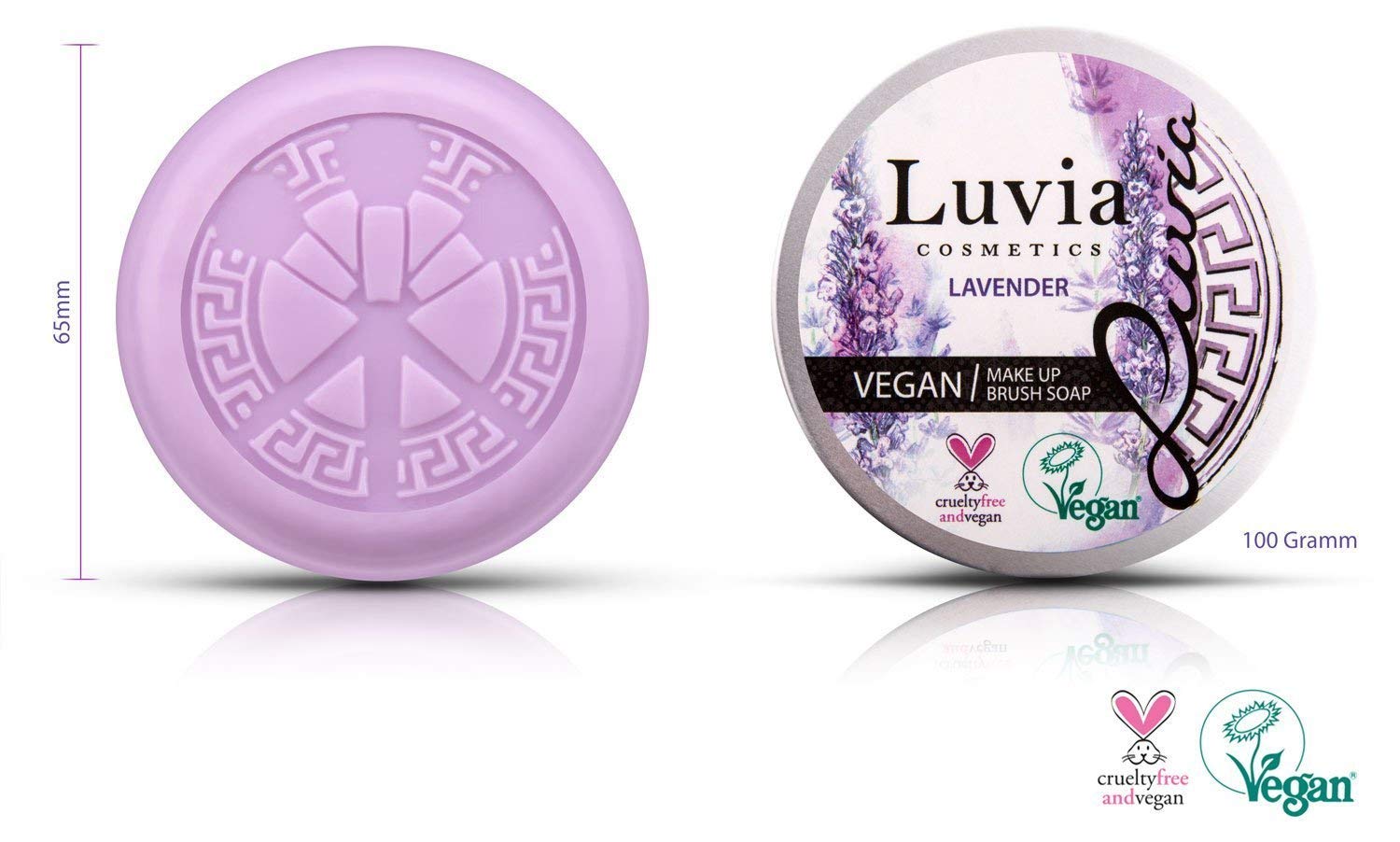 Luvia - Nettoyant pour pinceaux de maquillage - Savon pour pinceaux de maquillage - Savon mélangeur de beauté - 100 g - XXL - Nettoyant pour pinceaux de maquillage