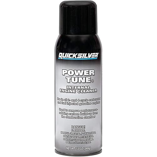 Quicksilver 858080Q03 Power Tune Internal Engine Cleaner for 2-Stroke, 4-Stroke and Fuel-Injected Gas Engines - 12 Oz.
