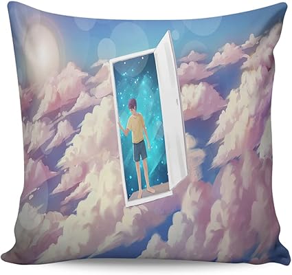 Amazon クッションカバー 66 66cm 北欧 おしゃれ シンプル 正方形 ソファ背当て 装飾枕カバー 座布団カバー 装飾枕 雰囲気 部屋飾り 車用 上質 手触り良く ピローケース 空 雲 少年 イラスト 抱き枕カバー 枕カバー ピローケース オンライン通販