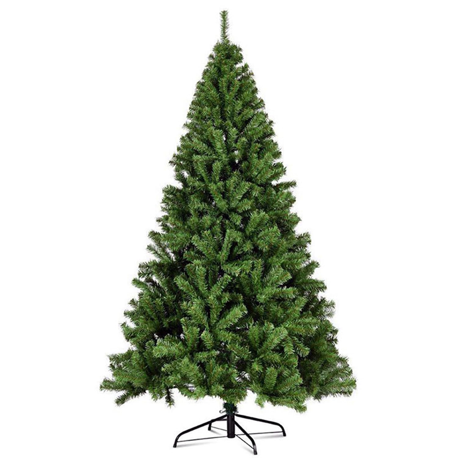 GGEROU 6ft Christmas Tree, Spruce Artificial Holiday Christmas Pine Tree with 800 PVC Branch Tips & Metal Foldable Stand for Home, Office, Party, New Year Decoration (6 FT,ec144)