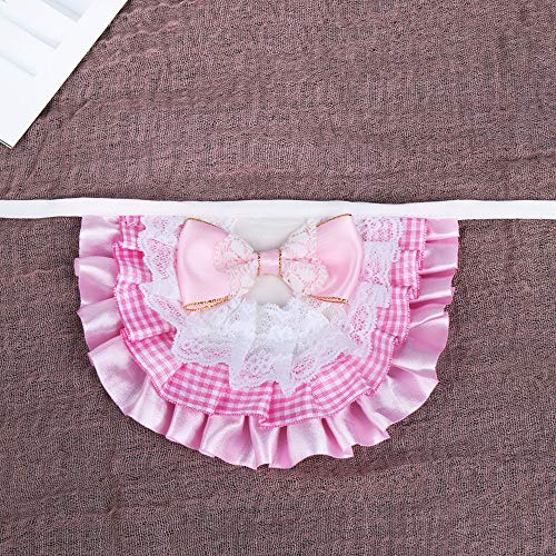 AriTan Pet Bandana Costume, Cat Pink Bow Lace Apparel Triangle Scarf Accessories, Dress up Lace Breathable Bibs for Small and Medium-Sized