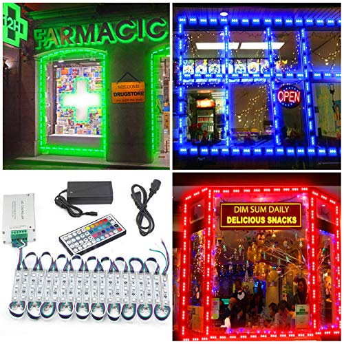 Eagwell AM01CF Storefront Light 20 Ft Rgb Store Front Lights 40 Pieces Module Led Lights,2 Set 5050 Smd 120 Led Module Window Strip Light thumb #4