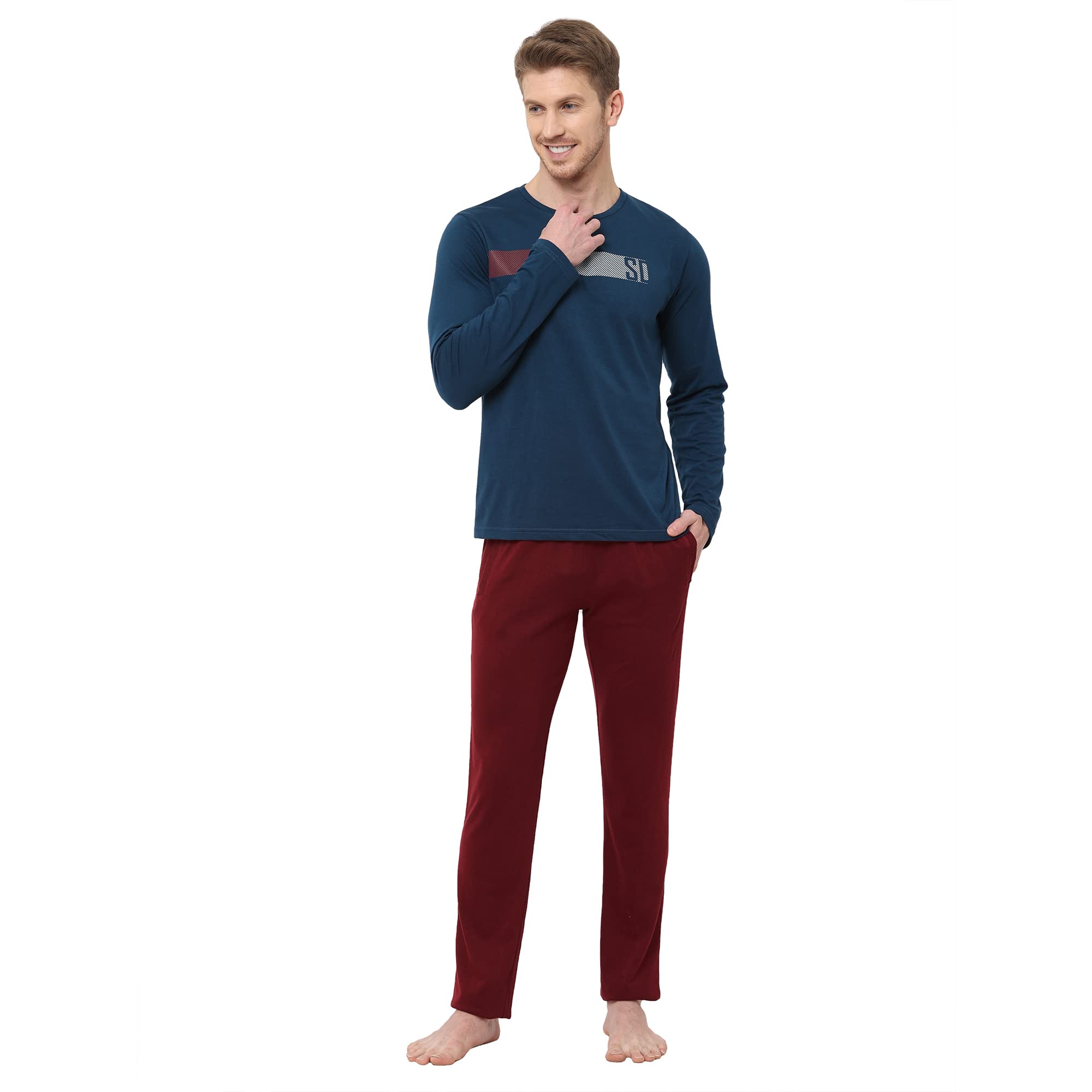 sweet dreams Men Solid Pyjama Set-picture-27