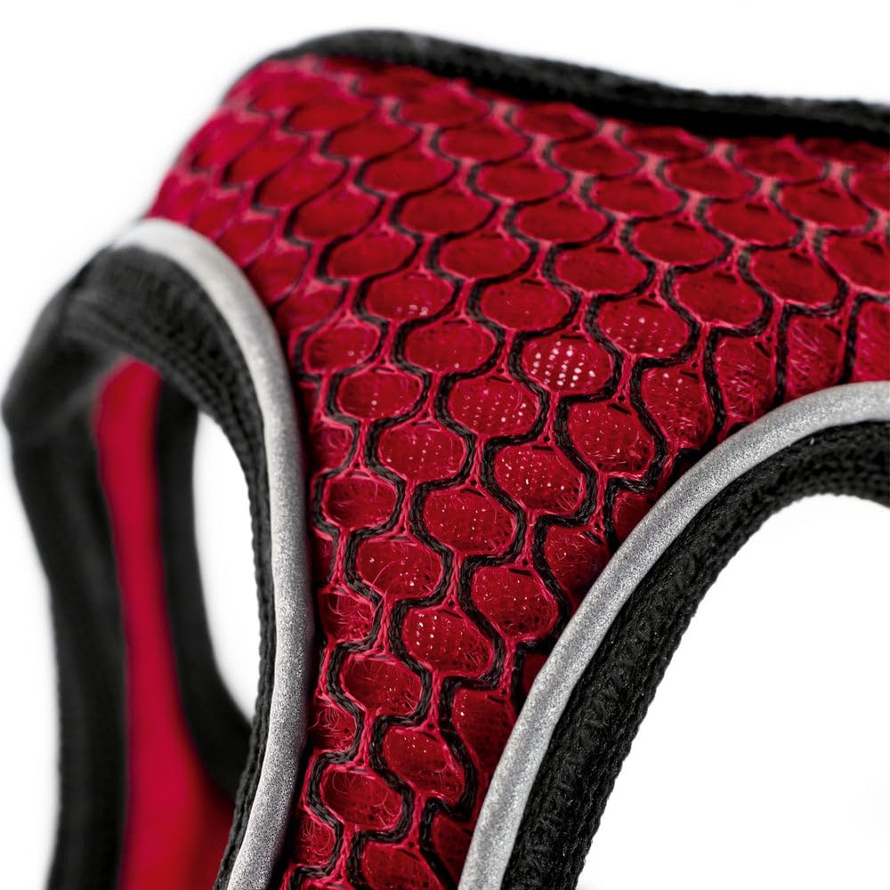 HUNTER Hundegeschirr HILO COMFORT, Farbe: rot, Easy Step-In Geschirr für kleine bis mittlere Hunde, mit Netzmaterial, reflektierende Elemente, angenehm leicht, modernes Design Größe: XS-S