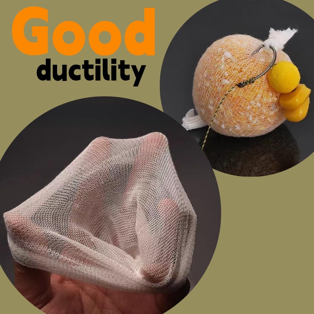 Bolsas de Envoltura de Cebo,4pcs ed de Pesca de PVA,Bolsa de PVA,Malla de PVA de Fusión Rápida,Pesca Mesh Bolsas de Cebo de Malla PVA Carga Agua Rapide Carpa Carga Soluble