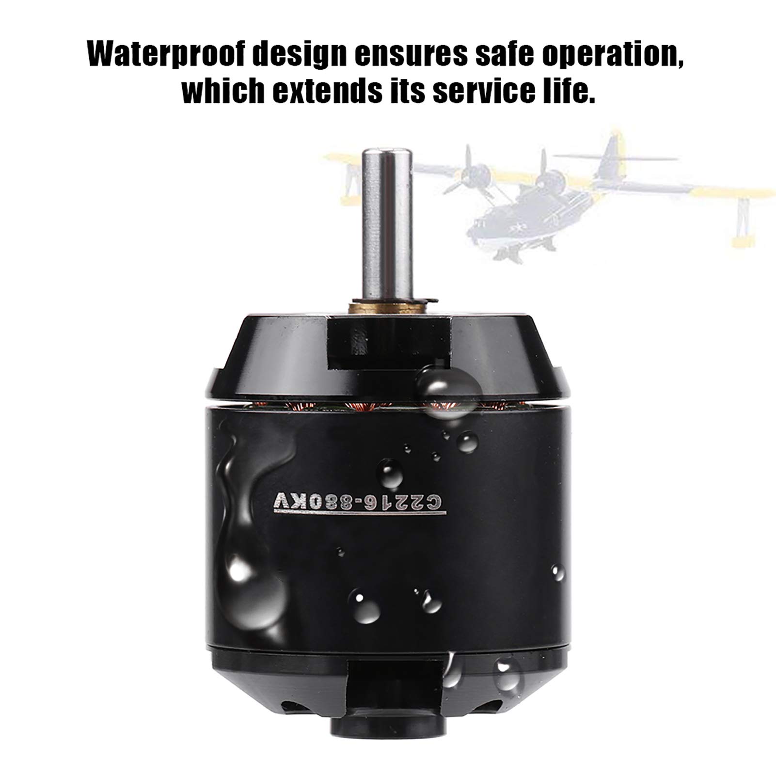 Motor de RC, Potente Motor 2216 880KV para Control Remoto, Diseño Compacto para Modelos RC, para Aviones, Drones y Coches RC