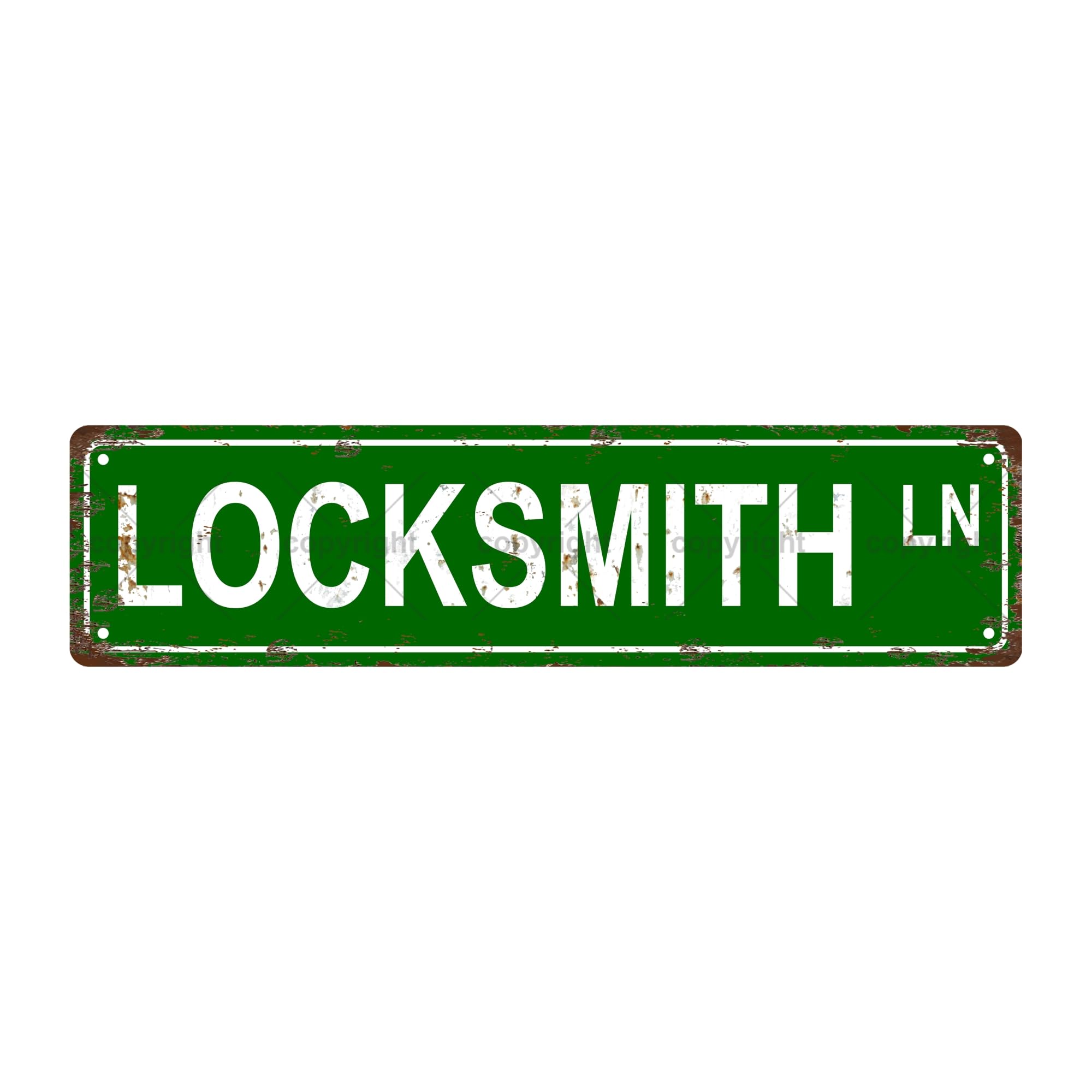 Locksmith LN Occupation Metal Tin Street Sign Bar Cafe Garage Cave Home Room Wall Bathroom Farmhouse Garden Porch Patio Decor,4x16 Inch