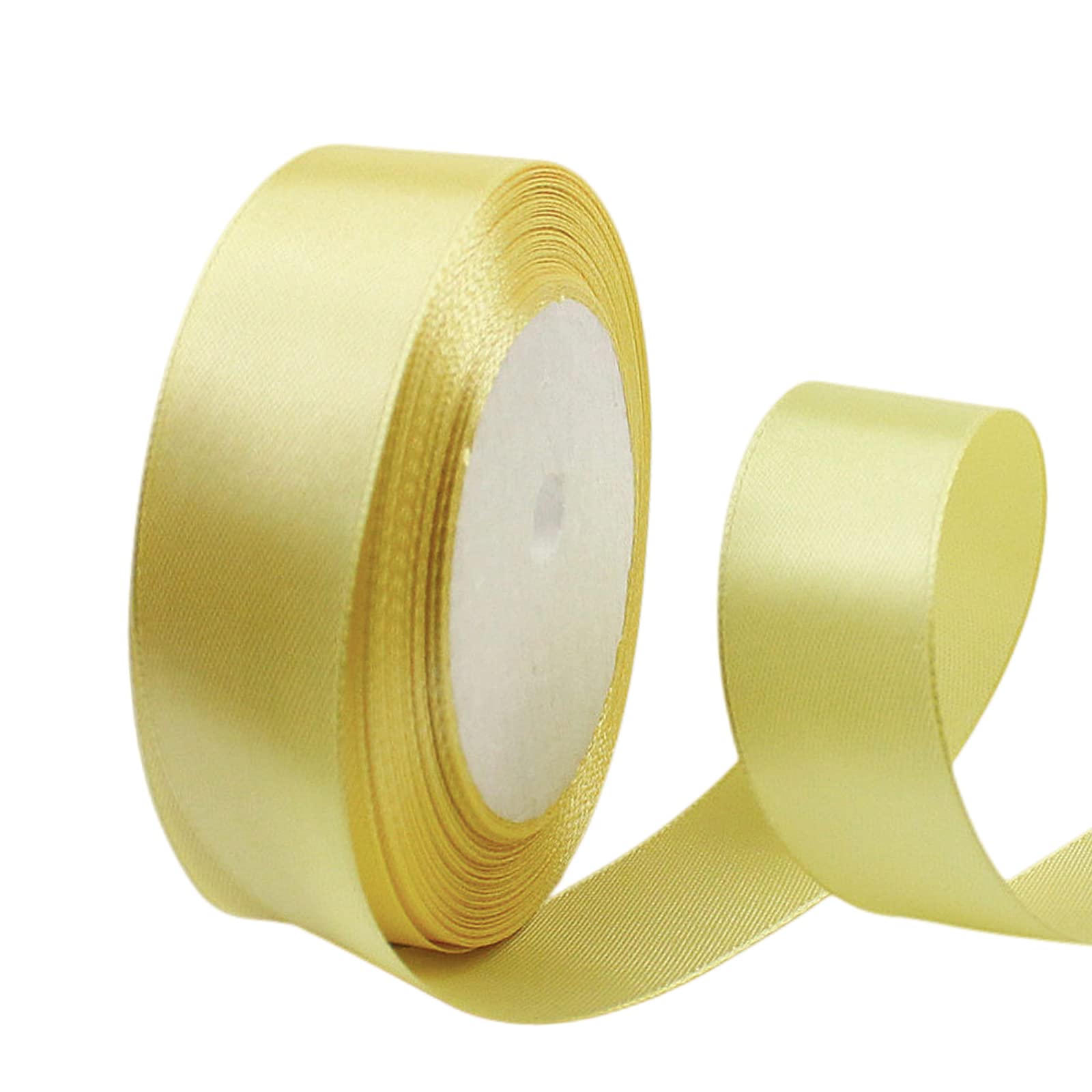 Champagne Gold Satin Ribbon 10mm, 23 Meters Champagne Fabric Ribbons Double Sided Silk Ribbons for Gift Wrapping, Crafting, Hair Bows, Balloons, Wreaths, Cakes, Wedding Party, Christmas Decoration — view 197