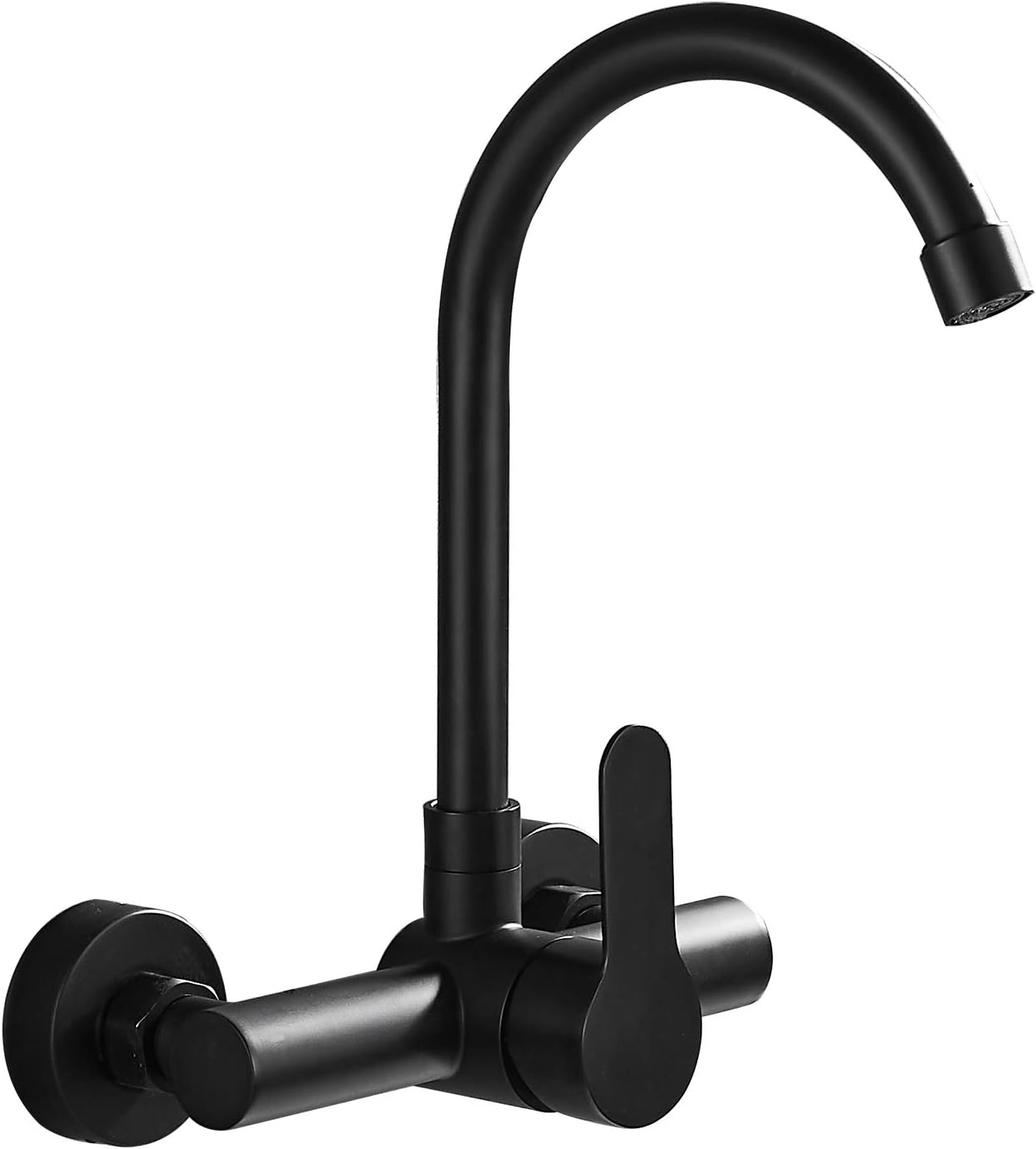 Black Kitchen Faucet Wall Mounted Single Handle 360 Degree