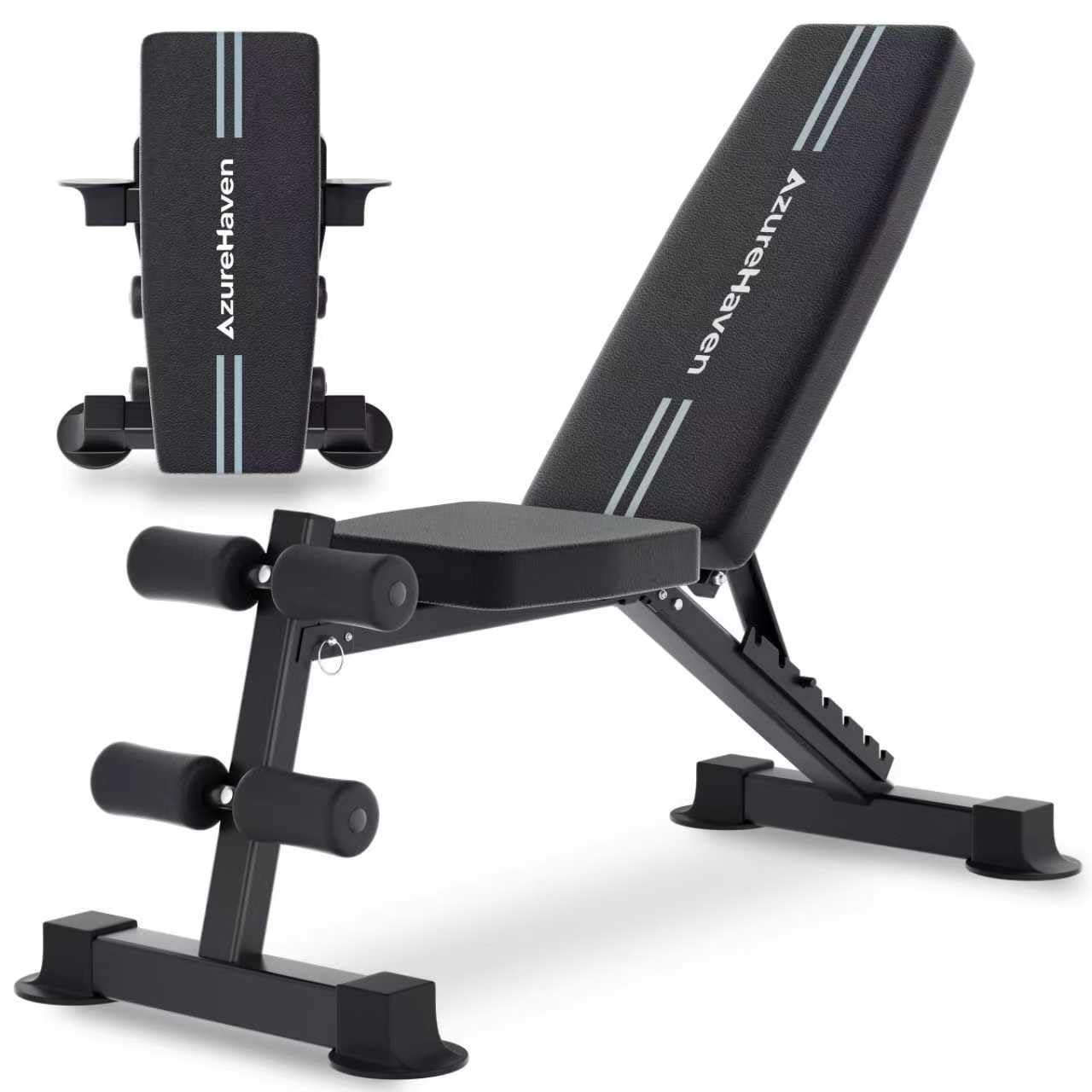 Banco de pesas plegable ajustable, multifunción, banco inclinado para entrenamiento de cuerpo entero, banco de fitness 7 en 1 para casa o en el gimnasio, capacidad de peso de 360 kg