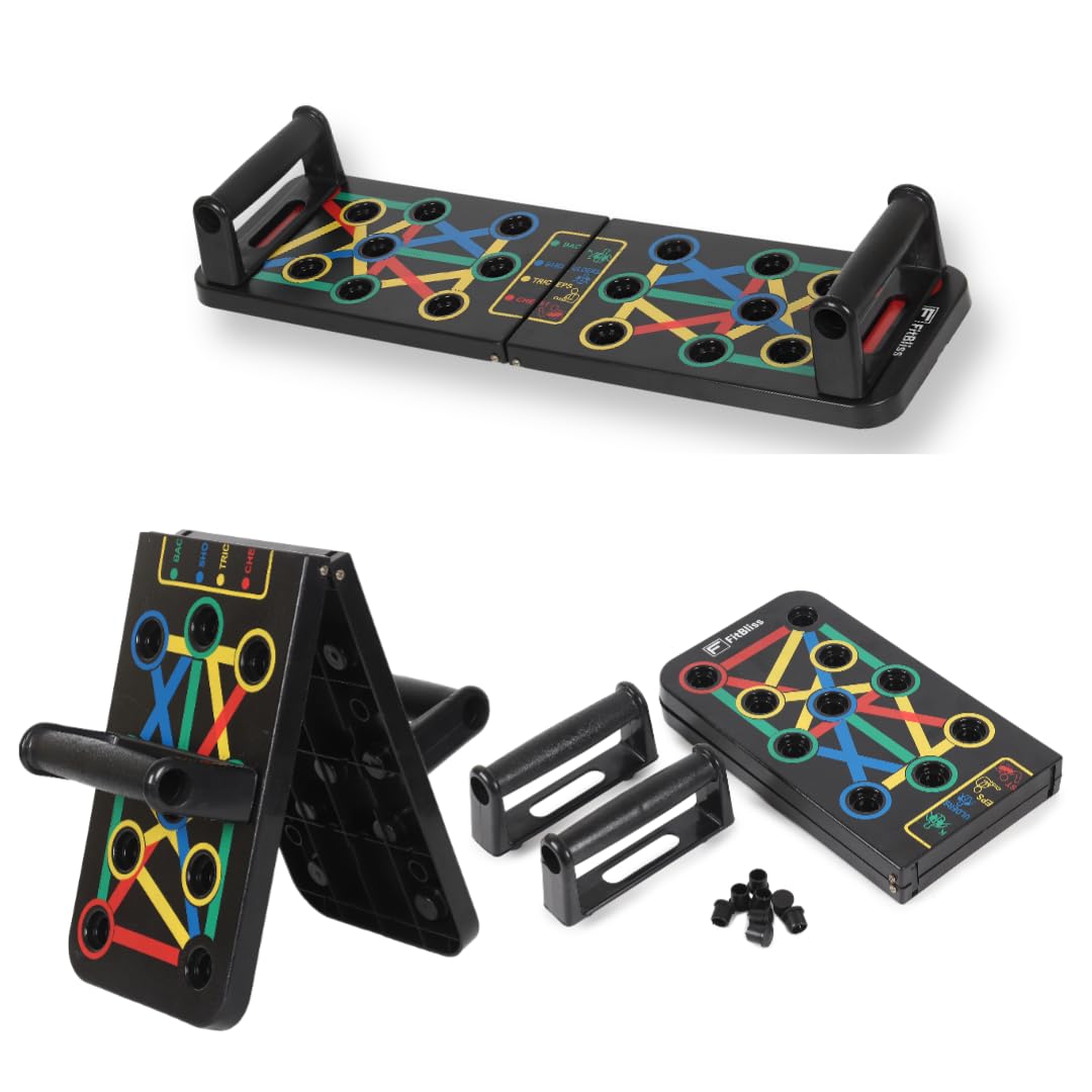 FitBliss Pushup Board For Men & Women Fitness Equipment Push Up Bar For Home Gym Foldable Push-up Board and Push up bar System (B0D37S8X2Z) Amazon Price History, Amazon Price Tracker
