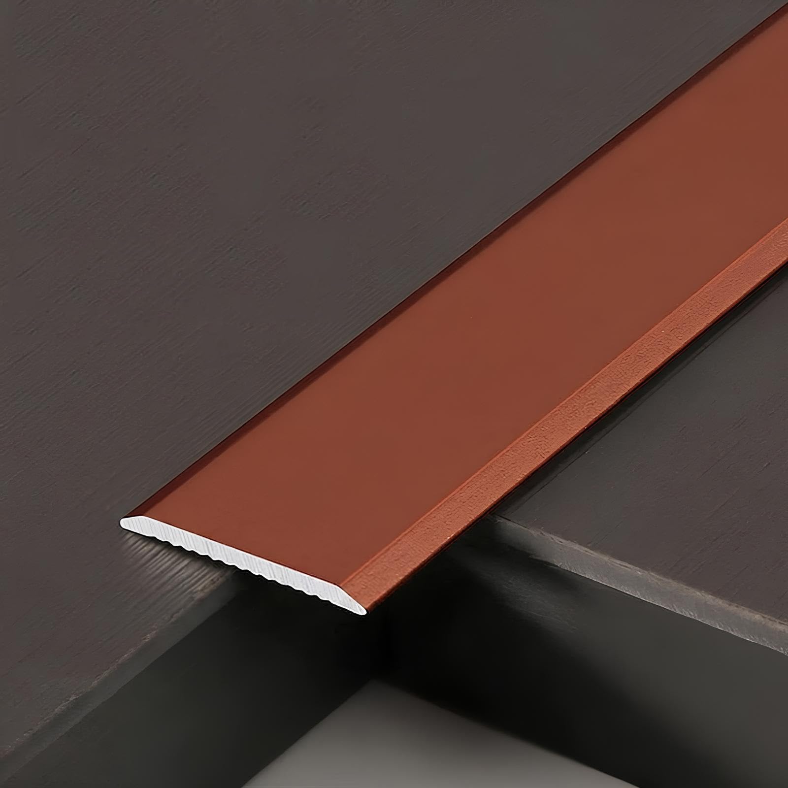 Umbral tapajuntas para suelo, perfil de compensación de altura Tira | 80-150cm Perfil de transición Aluminio, Tira de Impermeable Unión para Suelos(Red,33.0mmx125cm)
