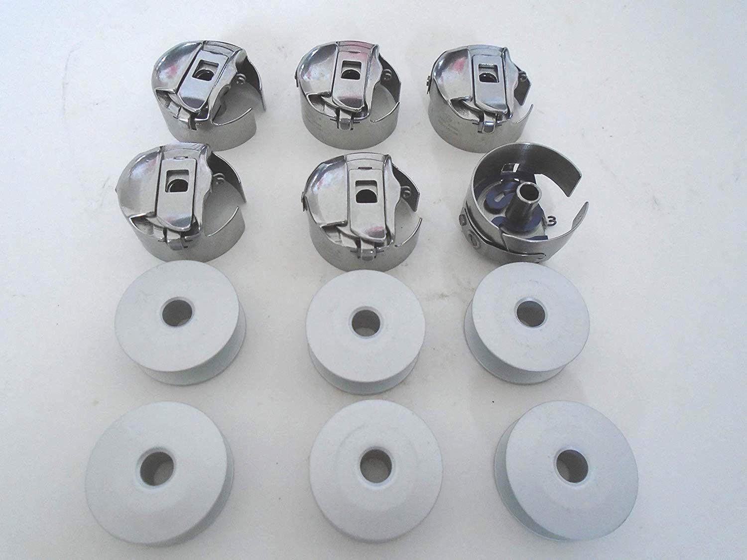 NGOSEW 6 Bobbins and Bobbins Case Large M Size for Tin Lizzie 18 Quilting Machine