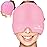 KingPavonini Ice Head Wrap, Adjustable Migraine Headache Relief Cap with Drawstring, Hot/Cold Migraine Hat for Tension Stress, Sinus, Puffy Eyes, Pink